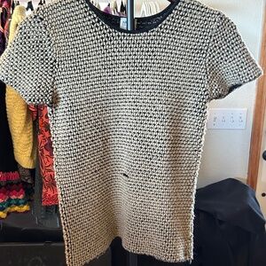 Armani Collezioni Textured Knit Short Sleeve Top – Size 10 – Made in Italy